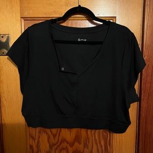 Black button crop